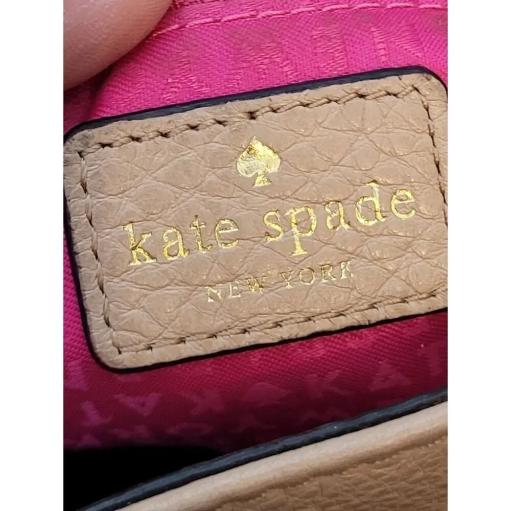 kate spade Leather Crossbody Bag in Nude Tan with Gold Hardware